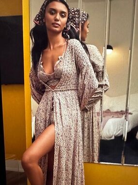 NWOT. Free People Kadence Smocked Dress/Robe